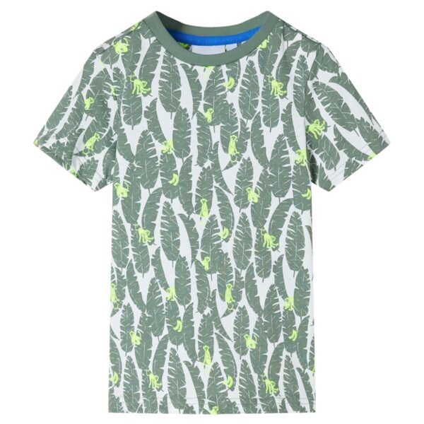 Kindershirt 128 Ecru En Donkerklimopgroen