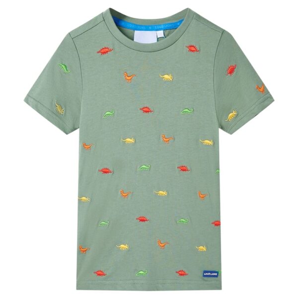 Kindershirt Met Korte Mouwen 140 Kakikleurig
