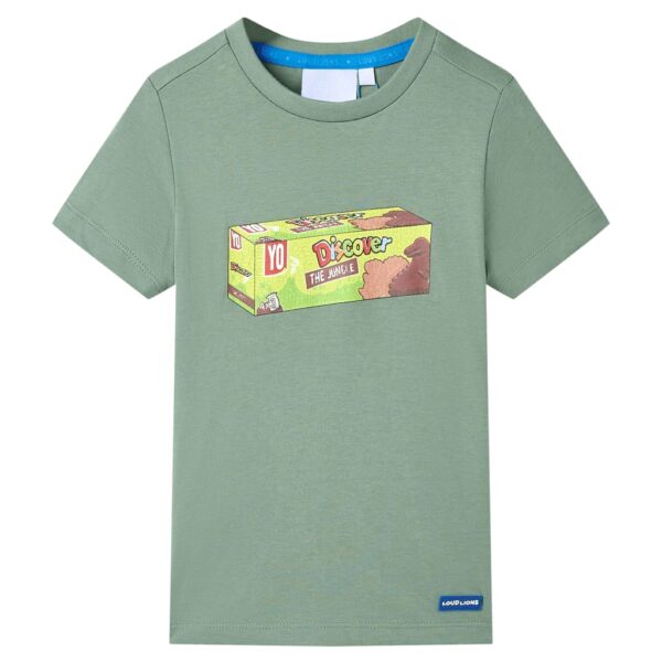 Kindershirt Met Korte Mouwen 104 Kakikleurig