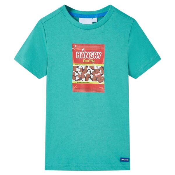 Kindershirt Met Korte Mouwen 92 Donkermintkleurig