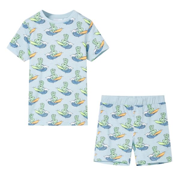 Kinderpyjama Met Korte Mouwen 140 Lichtblauw