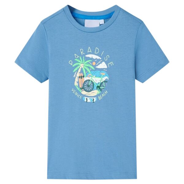 Kindershirt 128 Middenblauw