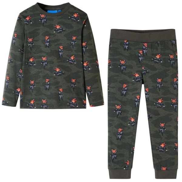 Kinderpyjama Met Lange Mouwen 140 Kakikleurig