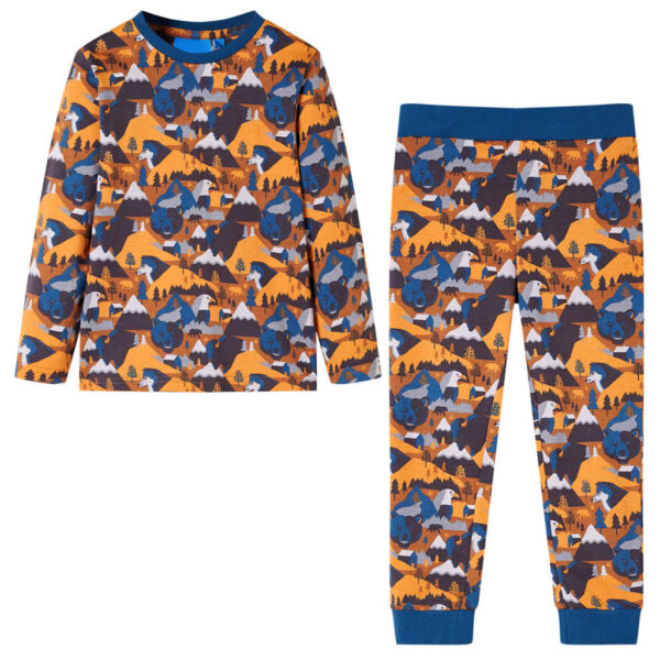 Kinderpyjama Met Lange Mouwen 92 Cognackleurig
