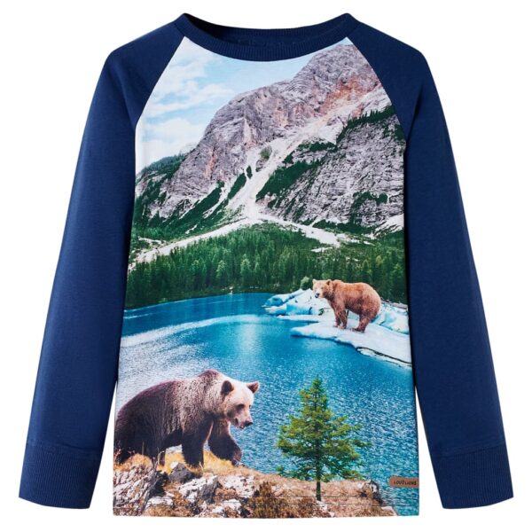 Kindershirt Met Lange Mouwen 128 Marineblauw