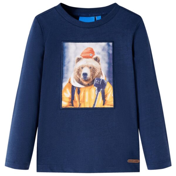 Kindershirt Met Lange Mouwen 116 Gemêleerd Marineblauw