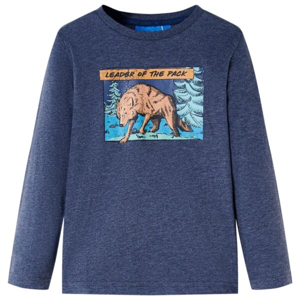 Kindershirt Met Lange Mouwen 92 Gemêleerd Donkerblauw