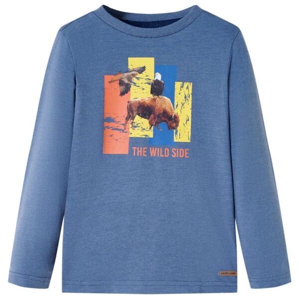 Kindershirt Met Lange Mouwen 104 Gemêleerd Blauw