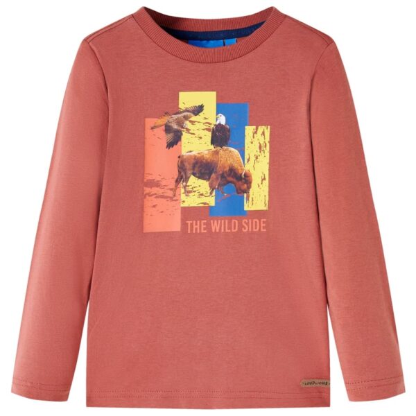 Kindershirt Met Lange Mouwen 140 Hennakleurig