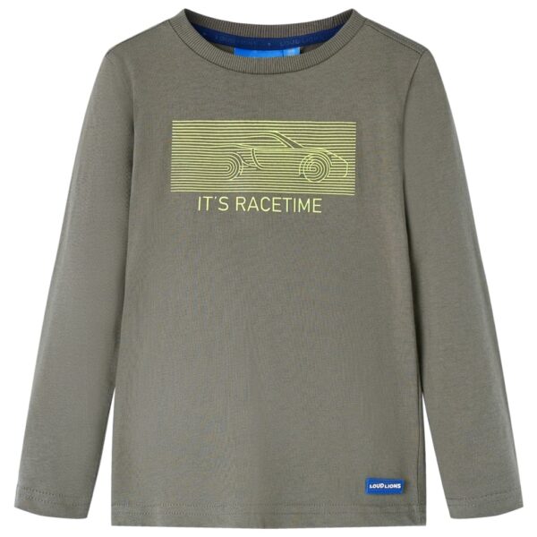 Kindershirt Met Lange Mouwen 116 Kakikleurig