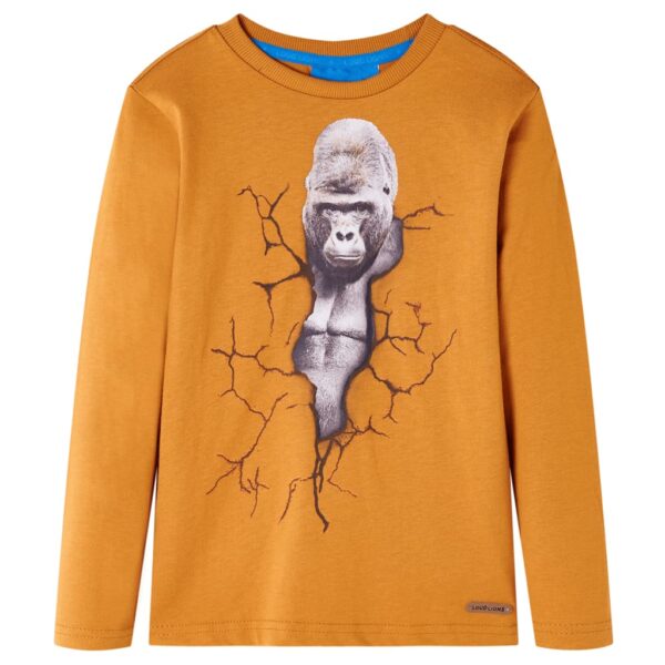 Kindershirt Met Lange Mouwen 116 Donkerkleurig