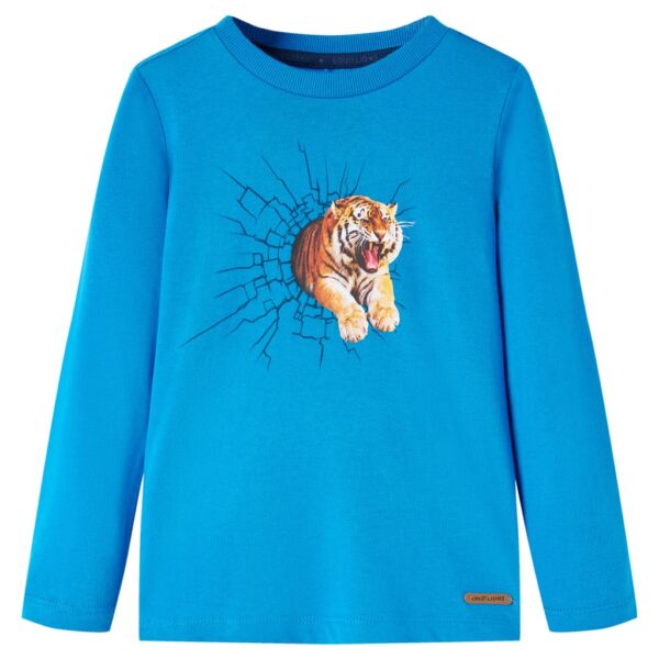 Kindershirt Met Lange Mouwen 128 Kobaltblauw