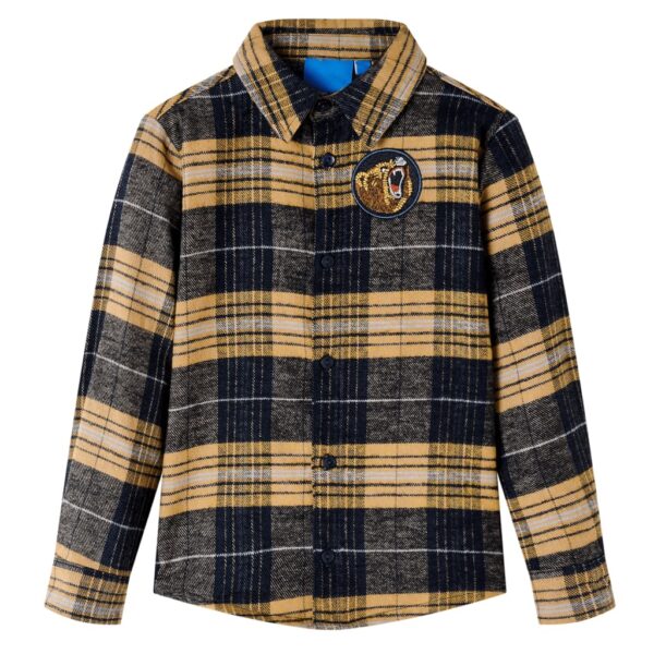 Kindershirt Geruit 116 Geel En Zwart