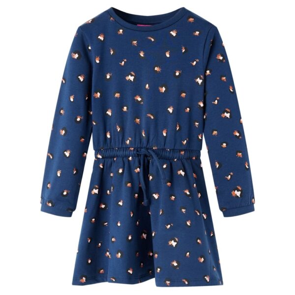 Kinderjurk Met Lange Mouwen 140 Marineblauw