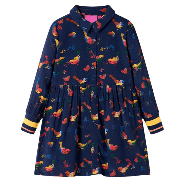 Kinderjurk Met Lange Mouwen 92 Marineblauw