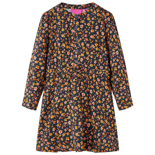 Kinderjurk Met Lange Mouwen 140 Marineblauw