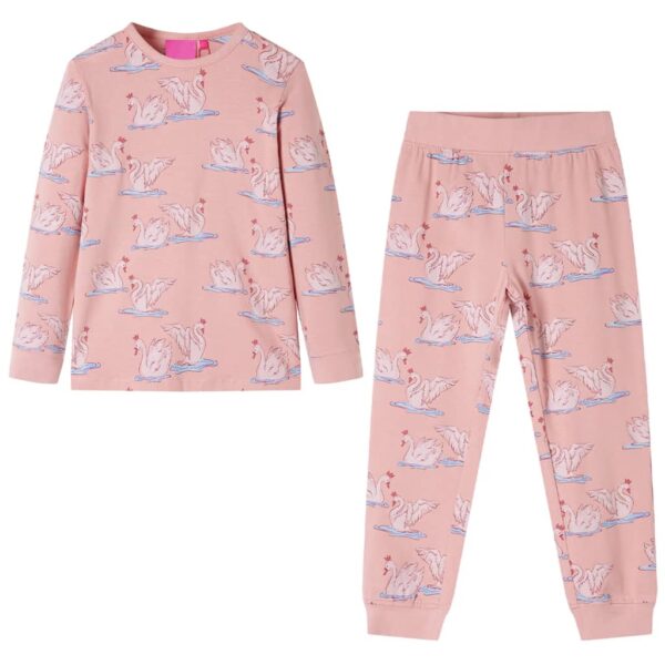 Kinderpyjama Met Lange Mouwen 128 Lichtroze