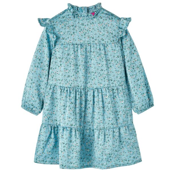 Kinderjurk Met Lange Mouwen 140 Blauw