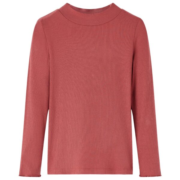 Kindershirt Met Lange Mouwen En Lage Col 104 Bruin