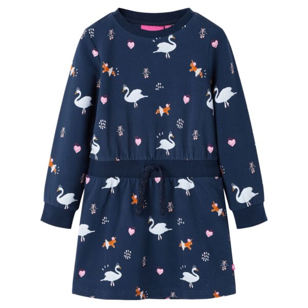 Kinderjurk Met Lange Mouwen 116 Marineblauw