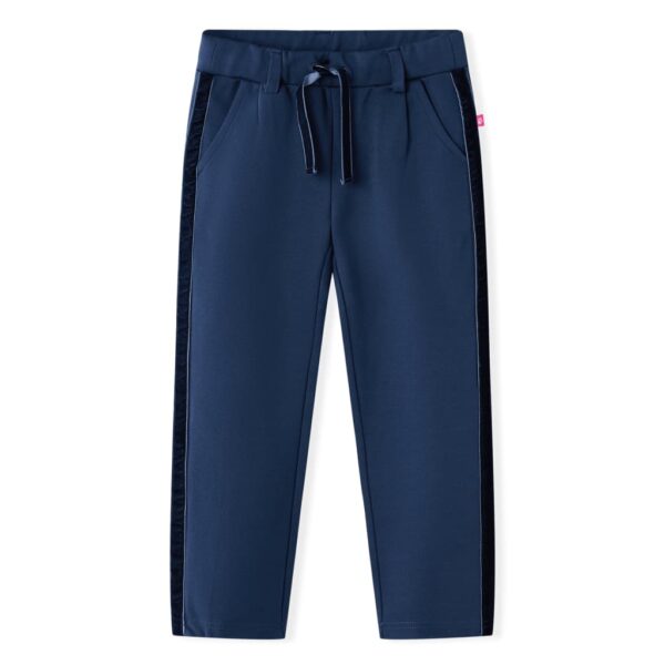 Kinderbroek Met Zwarte Bies 128 Marineblauw